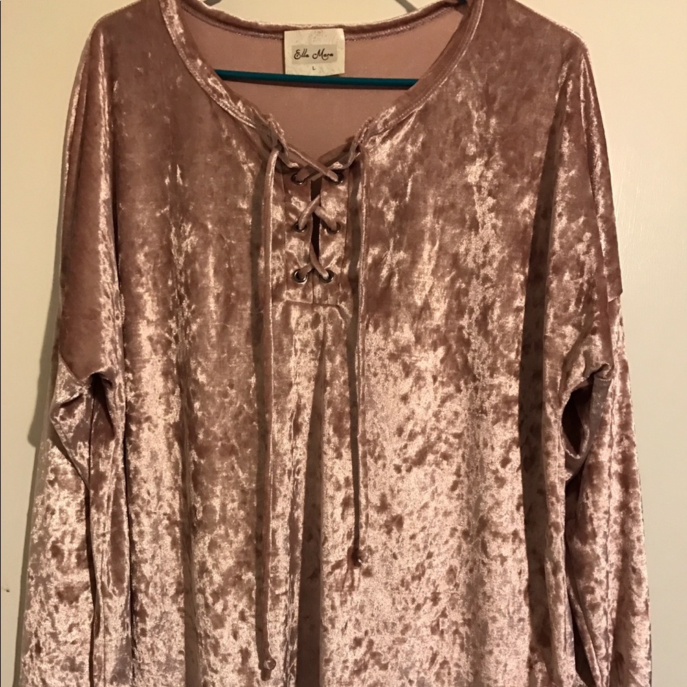 Velvet lace up top